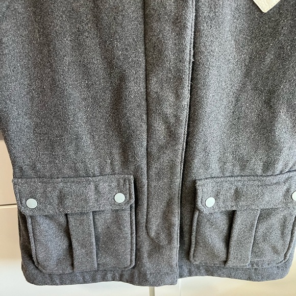 -Burton Dry Ride Gray Flannel Lined Snap Zip Hooded Snow Boarding Vest Small - Picture 5 of 12